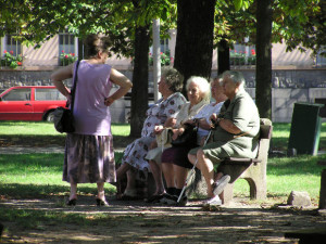 Elderly People Wearing Dentures