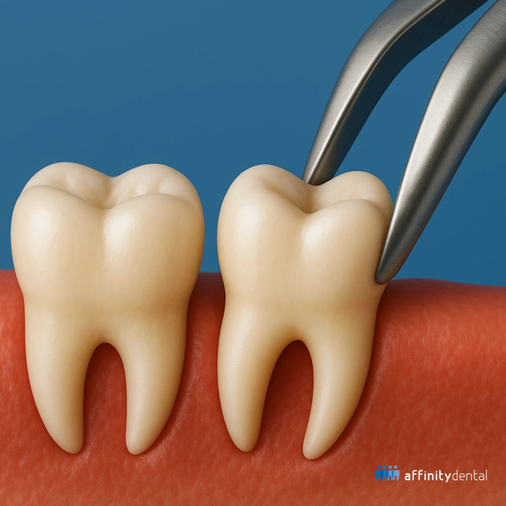 Dentist performing erupted wisdom tooth extraction in the Philippines at Affinity Dental Clinics