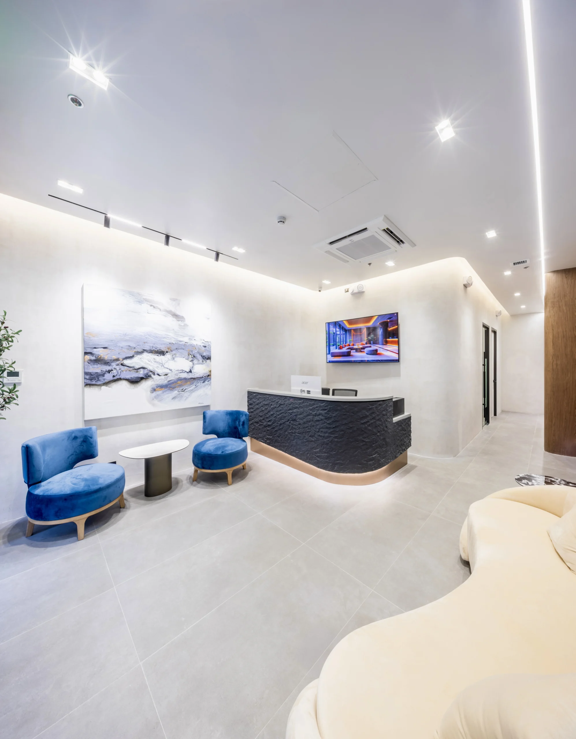 Hotel-style dental clinic lounge at Affinity Dental Clinics Parañaque