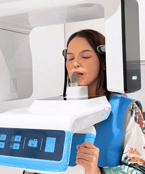 Patient undergoing Cone Beam CT (CBCT) scan at Affinity Dental Clinics Makati for advanced dental imaging