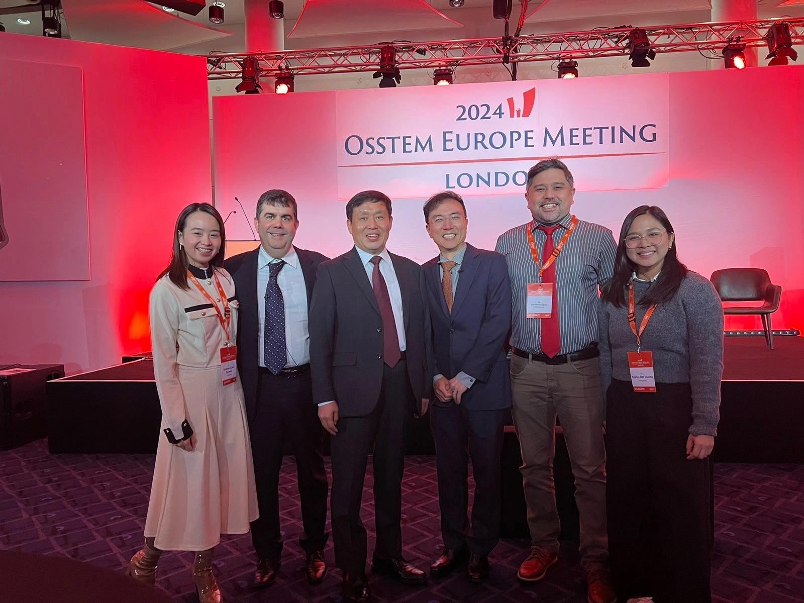 Dr. Regala of Affinity Dental Clinics with colleagues and international delegates at the Osstem Europe Meeting 2024 in London
