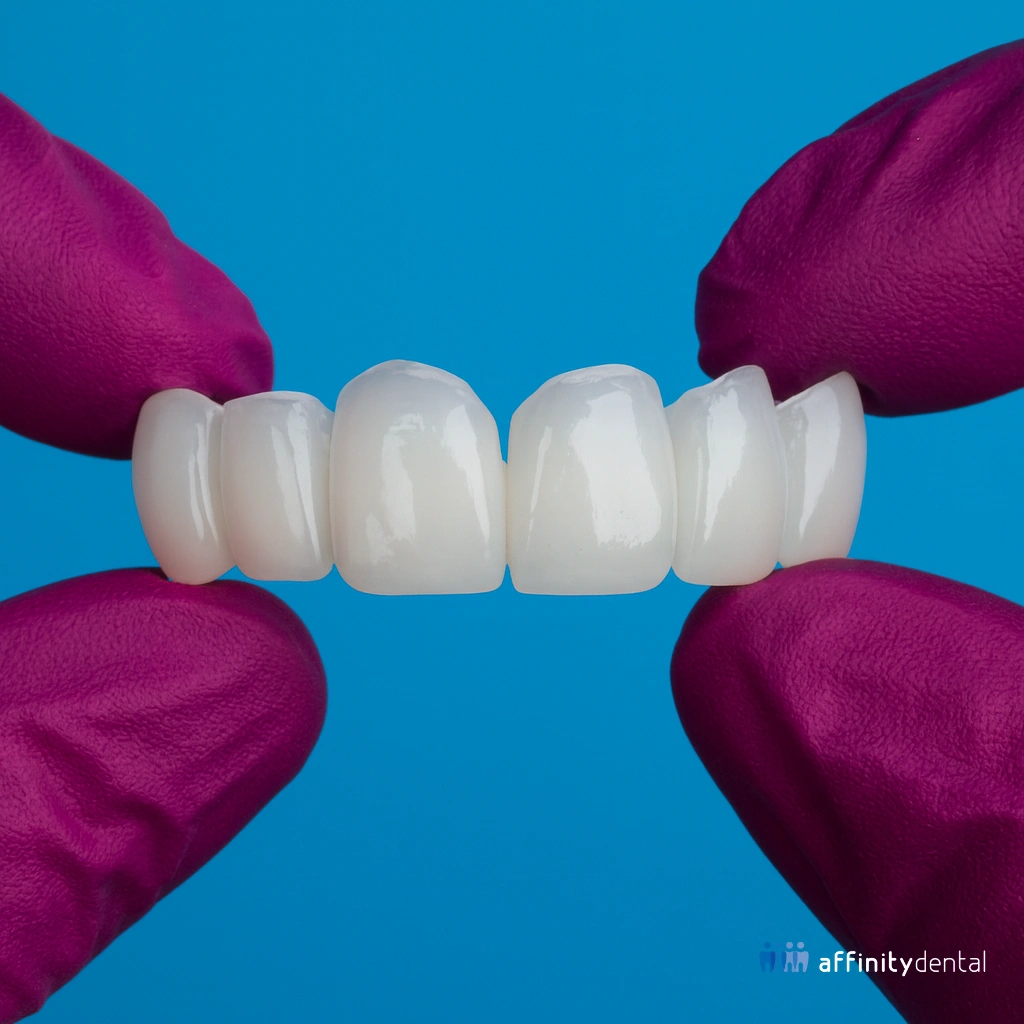 PMMA dental bridge restoration crafted at Affinity Dental Clinics.