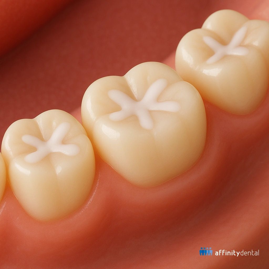 Close-up of dental curing light being used to harden a composite filling on child’s front teeth